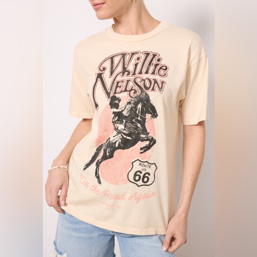 Free People Daydreamer Willie Nelson Western Tee Small